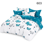 Lenjerie de pat din finet fluturi turquaz 603 Super Elegant Pucioasa