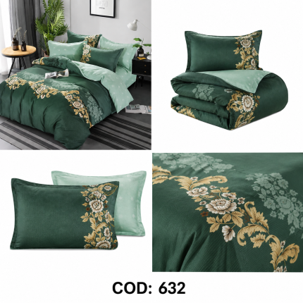 Lenjerie de pat dublu finet elegant green , Super Elegant Pucioasa