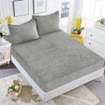 Husa/Topper din catifea cu elastic + 2 fete de perna TOP07 Super Elegant Pucioasa