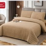 Cuvertura de Pat matlasata+husa de pat cu elastic+2 fete de perna EY05