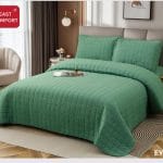 Cuvertura de Pat matlasata+husa de pat cu elastic+2 fete de perna EY03