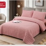 Cuvertura de Pat matlasata+husa de pat cu elastic+2 fete de perna EY01