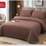 Cuvertura de Pat matlasata+husa de pat cu elastic+2 fete de perna EY04