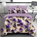 Lenjerie pat dublu 5 D cu elastic flori 5D19