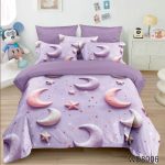 Lenjerie pat dublu 5 D cu elastic luna stele 5D04