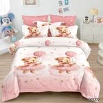 Lenjerie de pat 1 persoana cu ursuleti din finet 1PRI05