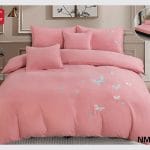 Lenjerie de pat brodata 6 piese cu elastic BRD22