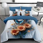 Lenjerie pat dublu 5 D cu elastic fluturi 5D11