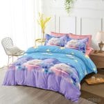 Lenjerie pat dublu 6 piese cu elastic nori  KT11