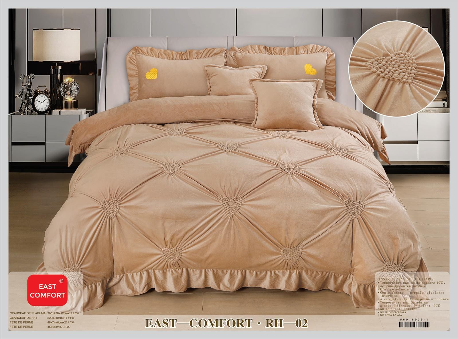 f0340585-9c27-4137-a588-5dca0e564faf Lenjerie de pat cu pliuri din CATIFEA 6 piese CATPE10 - imagine 1