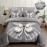 Lenjerie pat dublu 5 D cu elastic fluturi 5D33