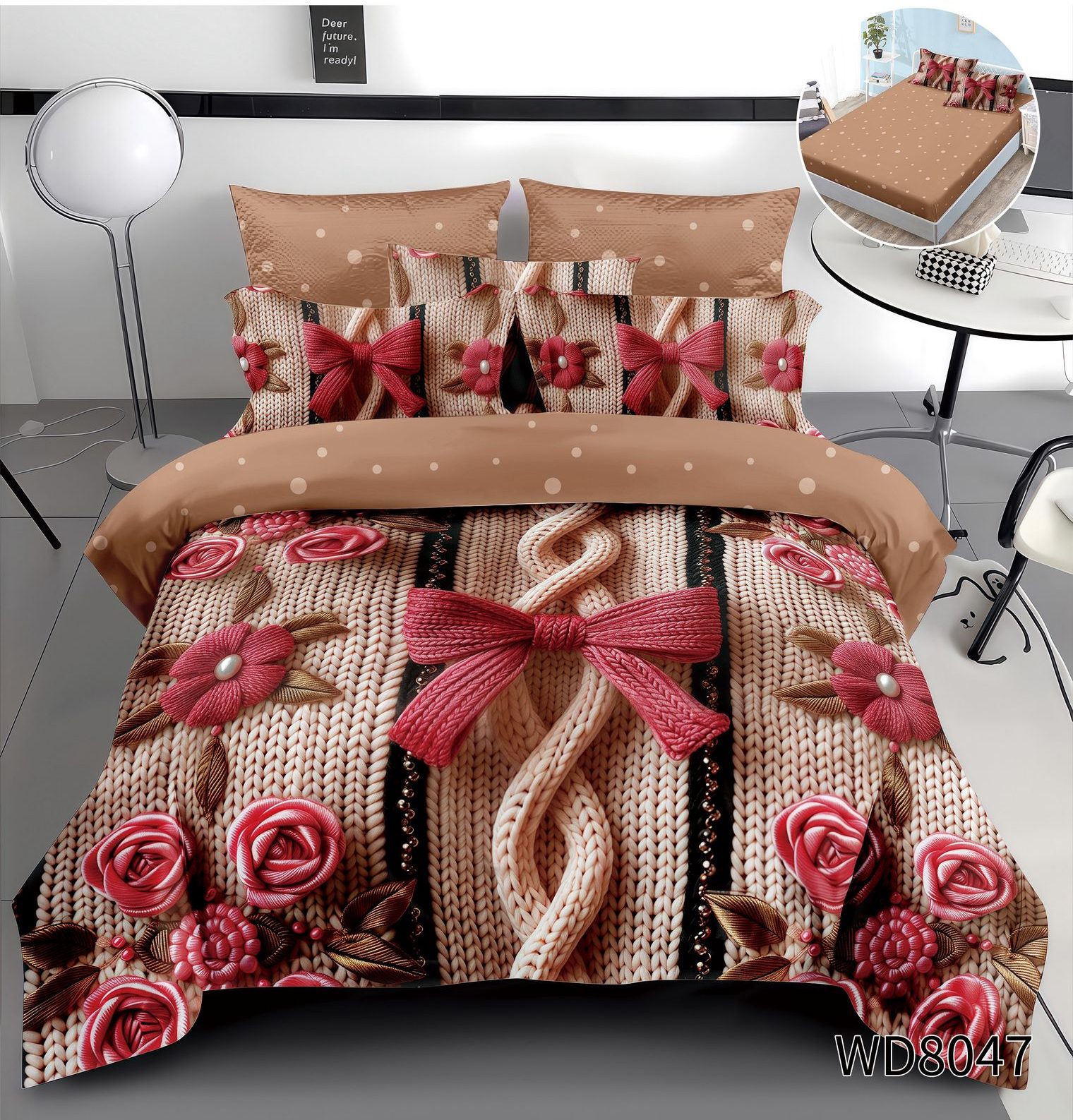 5924c2e1-d8bc-40df-b917-da30b1d5c827 Lenjerie pat dublu 5 D cu elastic fundite 5D34 - imagine 1