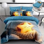 Lenjerie pat dublu cu stele  5D cu elastic 5D47