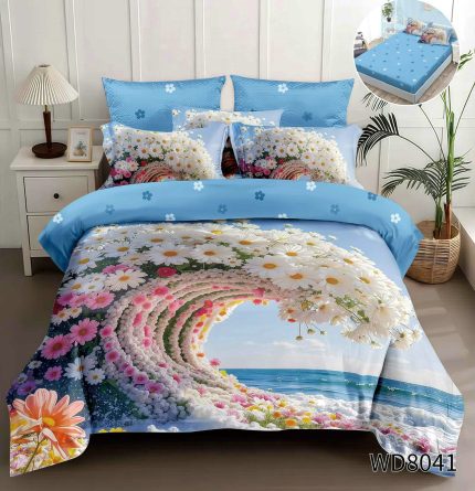 Lenjerie pat dublu 5D cu elastic 5D52