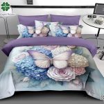 Lenjerie pat dublu cu fluturi  5D cu elastic 5D68