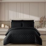 Lenjerie de pat damasc finetat cu elastic  DEP11