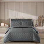 Lenjerie de pat damasc finetat cu elastic  DEP02