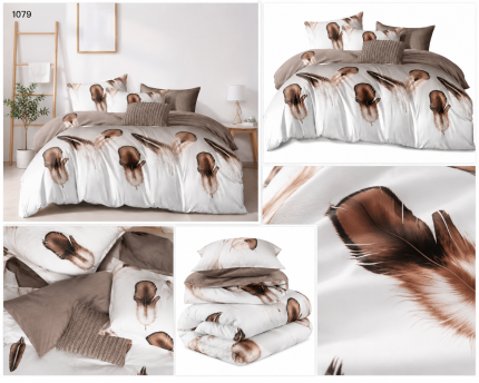 Lenjerie de pat din bumbac finet 1079 Super Elegant Pucioasa 6 piese
