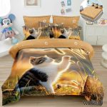 Lenjerie pat dublu cu pisici 5D cu elastic 5D72