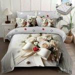 Lenjerie pat dublu cu fundite 5D cu elastic 5D75