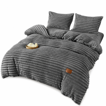 lenjerie de pat cocolino cu elastic gri