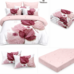 Lenjerie pat dublu cu frunze 5D cu elastic 5D89