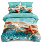 Lenjerie pat dublu cu scoici 5D cu elastic 5D88