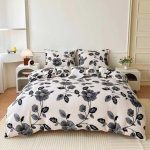 lenjerie de pat cocolino model floral ceraceaf de pat cu elastic