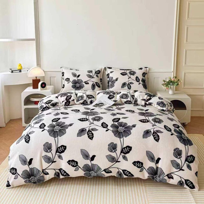 lenjerie de pat cocolino model floral ceraceaf de pat cu elastic