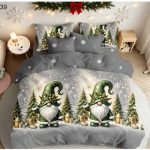 Lenjerie de craciun pat dublu 6 piese Super Elegant Pucioasa S39