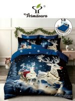 Lenjerie de craciun pat dublu 5D cu elastic 5DC13 - imagine 2