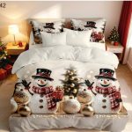Lenjerie de craciun pat dublu 6 piese Super Elegant Pucioasa S42