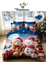 Lenjerie de craciun pat dublu 5D cu elastic 5DC04 - imagine 2